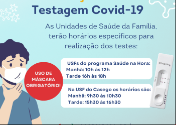 Unidades de Saúde de Gurupi estabelecem horários específicos para testes de Covid-19
