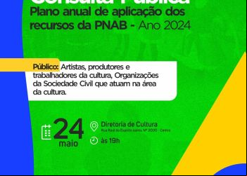 Colinas do Tocantins: Convite para Consulta Pública sobre a Política Nacional Aldir Blanc